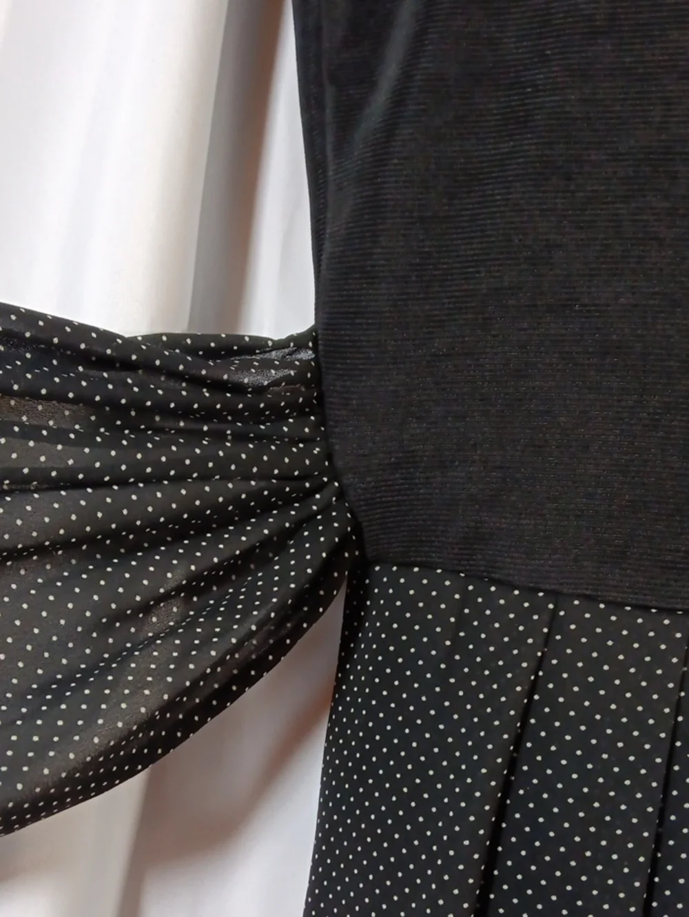 CDC Vintage Womens 8 Jumpsuit Black Polka Dot Wide Leg High Rise Waist Tie - Picture 12 of 14